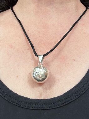 Silver Globe Charm/Pendant Necklace